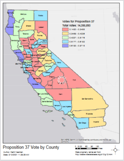 GIS Map of Proposition 37 Districts
